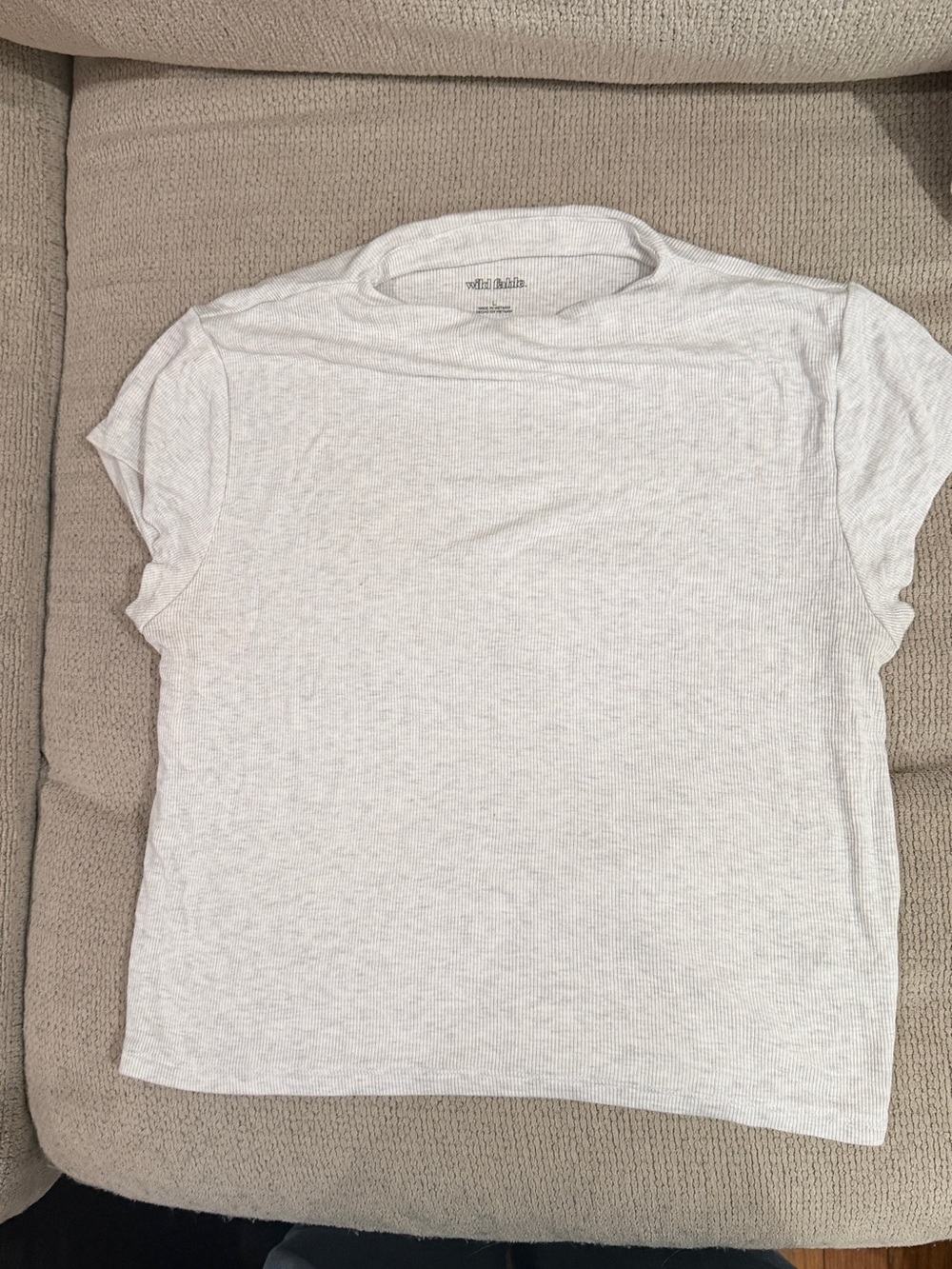 wild fable Light Gray Ribbed Short Sleeve Tee